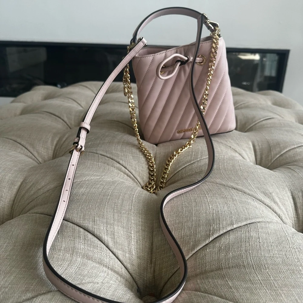 Michael Kors Light Pink Quilted Crossbody Bag